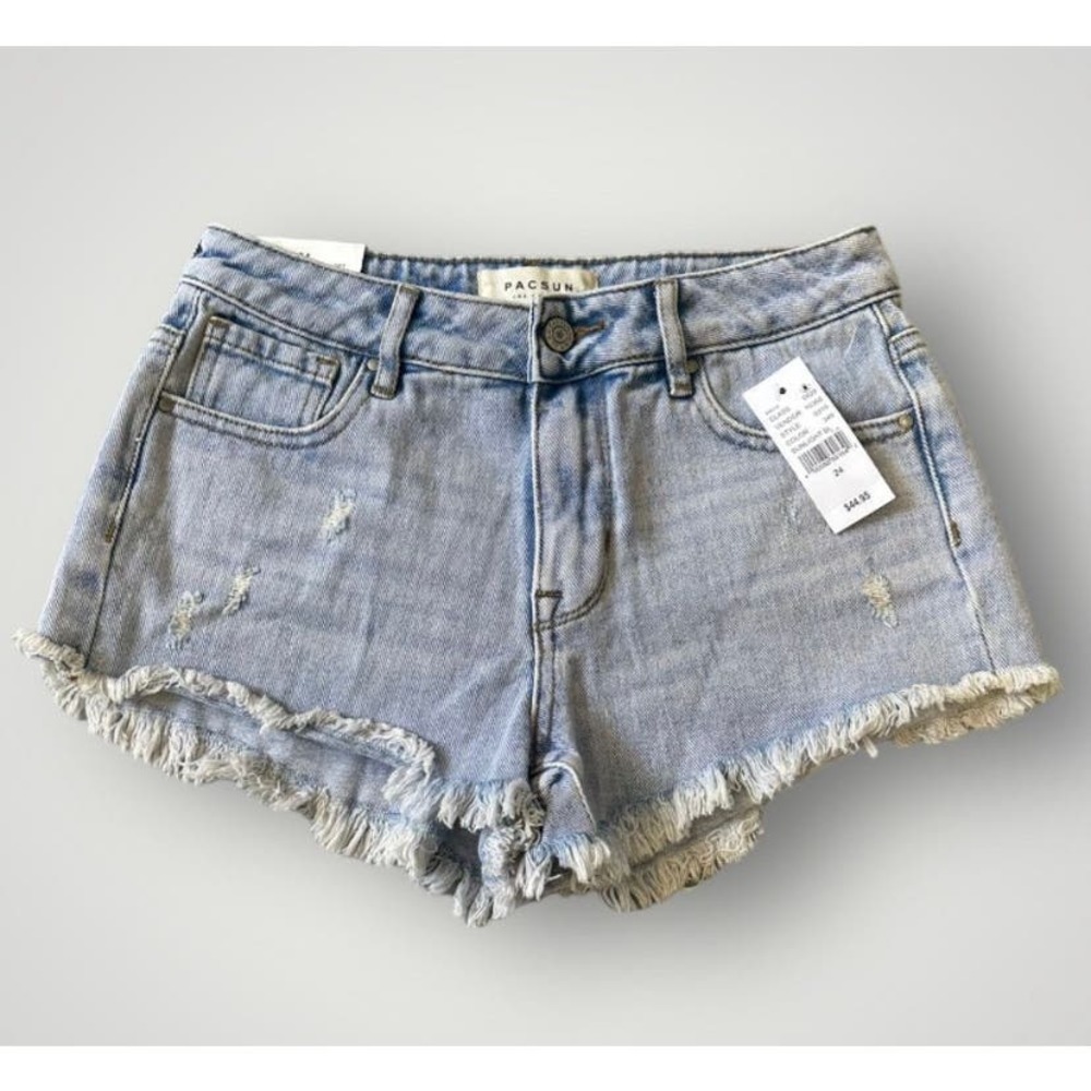 Frayed Hem Denim Shorts- Size 24
